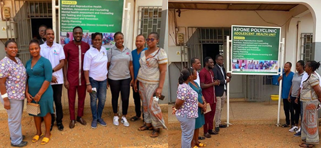 Solidage Africa Foundation donates a signboard to the Kpone Polyclinic in Support of Adolescent Health 